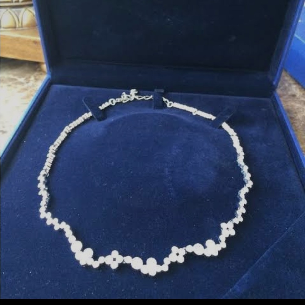 Swarovski Silver Necklace with White Details